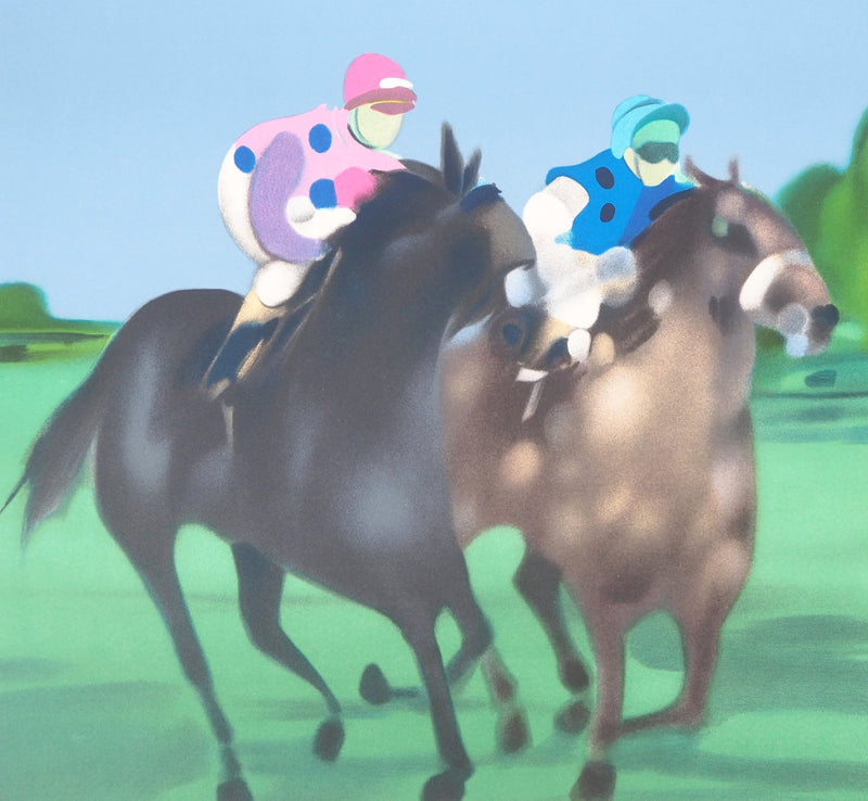 Alfred DEFOSSEZ : Au galop - Lithographie (détail)