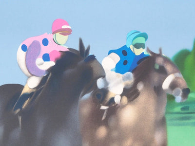 Alfred DEFOSSEZ : Au galop - Lithographie (détail)