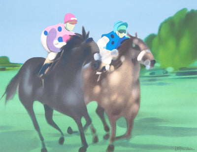 Alfred DEFOSSEZ : Au galop - Lithographie (détail)