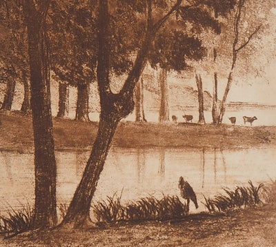 Auguste DELATRE : Les Marais, 1850 - Gravure (détail)