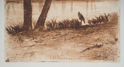Auguste DELATRE : Les Marais, 1850 - Gravure (détail)