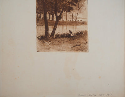Auguste DELATRE : Les Marais, 1850 - Gravure (détail)