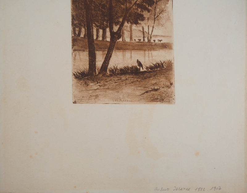 Auguste DELATRE : Les Marais, 1850 - Gravure (détail)
