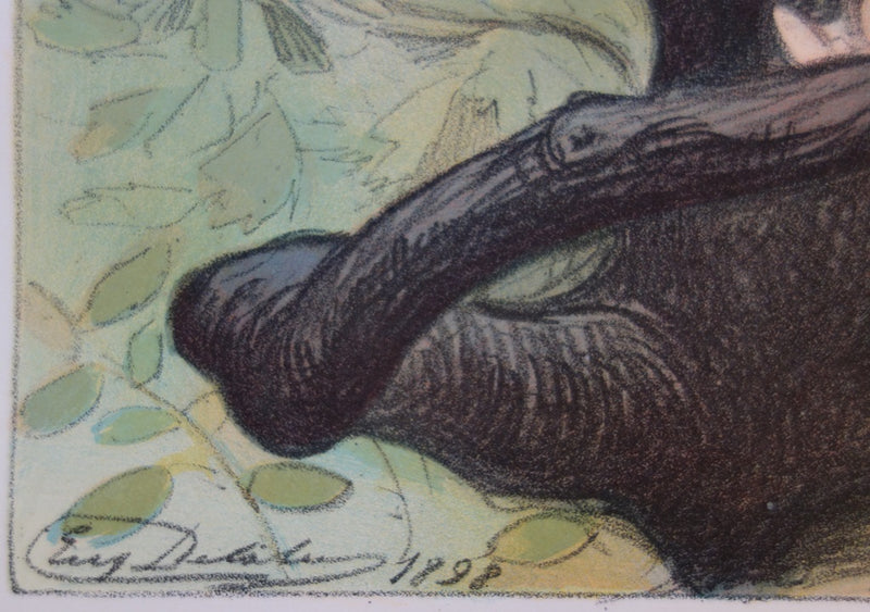 E. Delatre : Kacia - Lithographie (détail)
