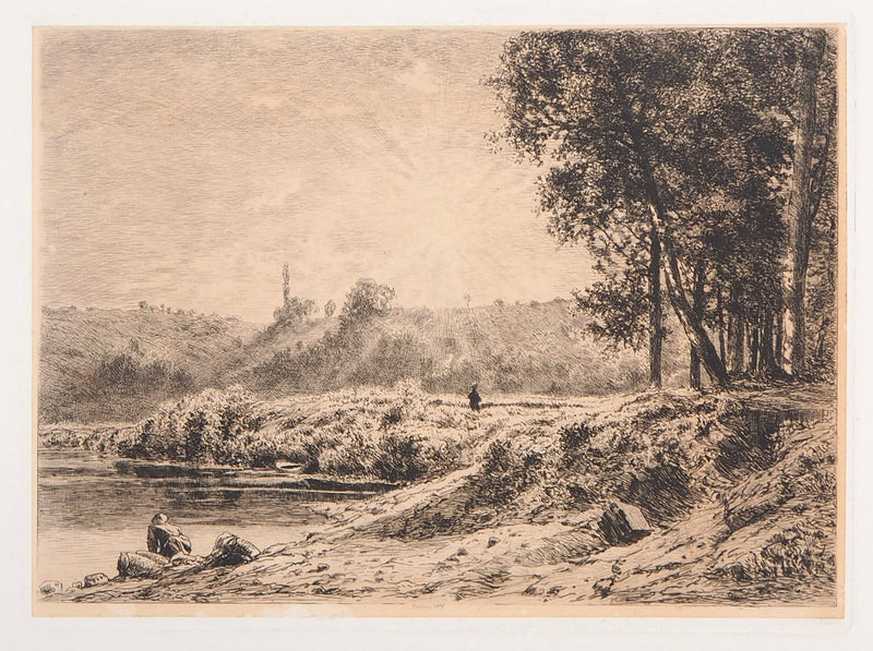Alfred-Alexandre DELAUNEY : Ruisseau dans le forêt - Gravure