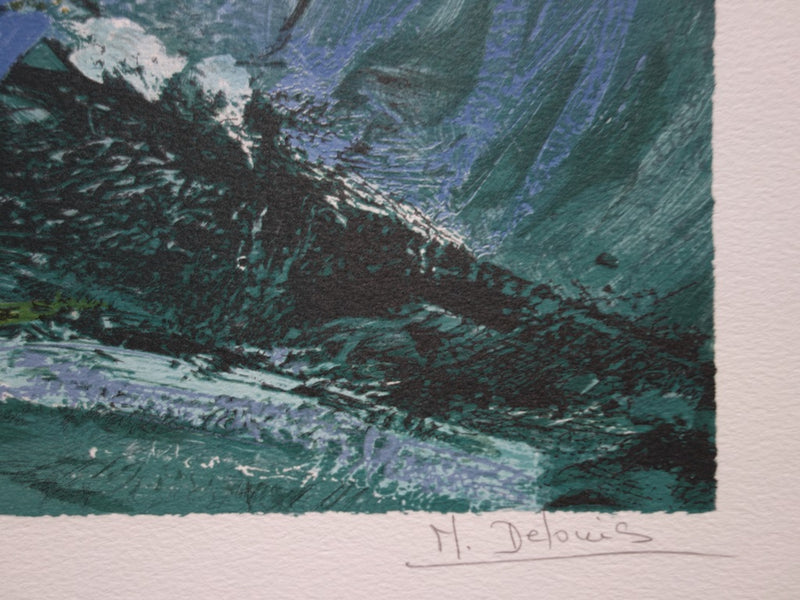 Nancy DELOUIS : Douceur : Jeune-femme endormie - Lithographie (détail)