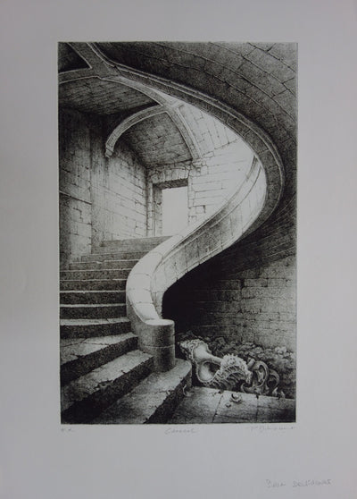 Pierre DELVINCOURT : Caracol - Gravure