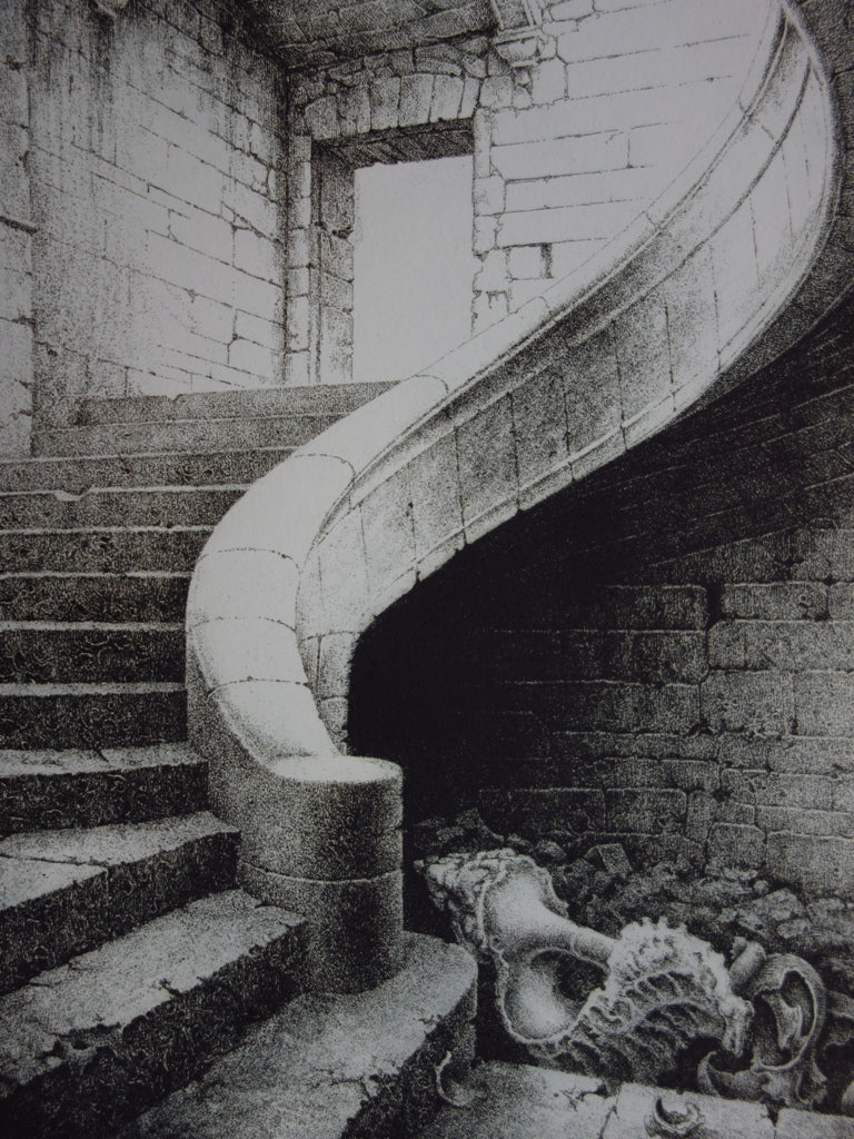 Pierre DELVINCOURT : Caracol - Gravure (détail)