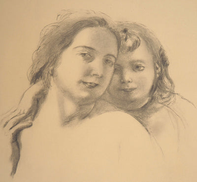 Maurice DENIS : Portrait de mère et fille, Lithographie originale (photo de détail 2) - Crédit photo : Galerie Art.Paris