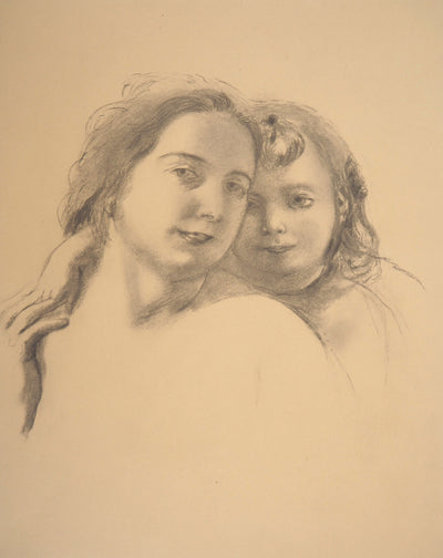 Maurice DENIS : Portrait de mère et fille, Lithographie originale (photo de détail 3) - Crédit photo : Galerie Art.Paris