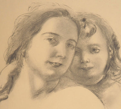 Maurice DENIS : Portrait de mère et fille, Lithographie originale (photo de détail 4) - Crédit photo : Galerie Art.Paris