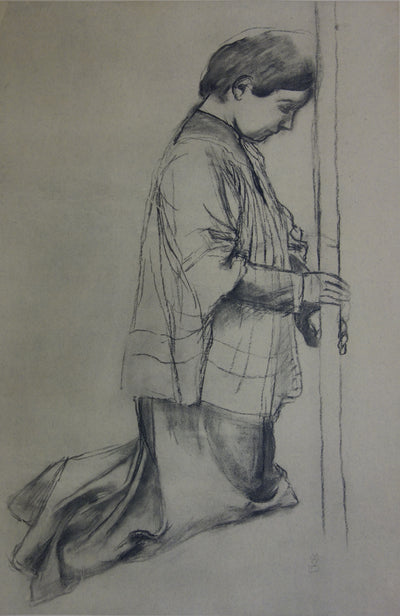 Maurice DENIS : Pèlerin priant, Lithographie originale (vue générale) - Crédit photo : Galerie Art.Paris