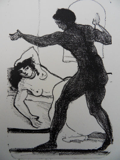 André DERAIN : L'amant enthousiaste, Lithographie originale (photo de détail 2) - Crédit photo : Galerie Art.Paris