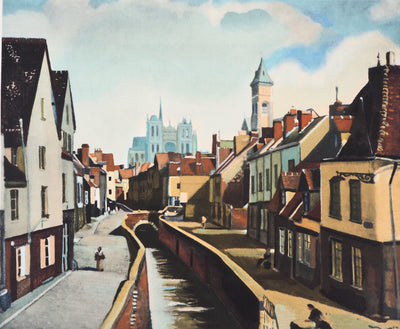 André DERAIN : Amiens - Lithographie (détail)