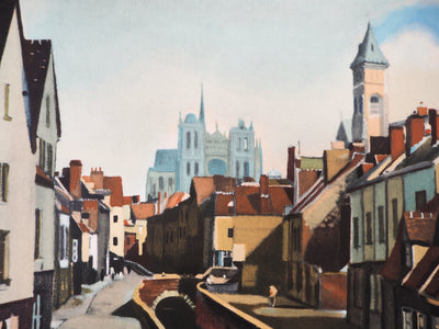 André DERAIN : Amiens - Lithographie (détail)