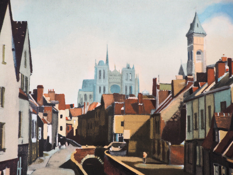 André DERAIN : Amiens - Lithographie (détail)