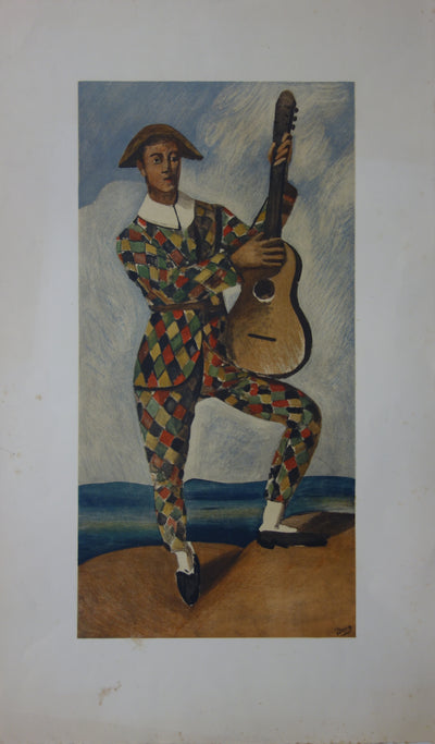 André DERAIN : Arlequin à la guitare - Lithographie