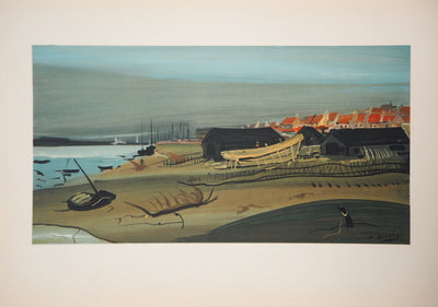 André DERAIN : Barques à Gravelines, 1956 - Lithographie