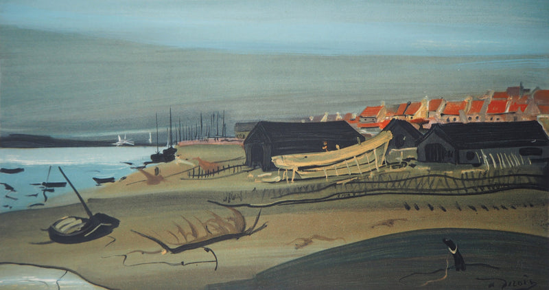 André DERAIN : Barques à Gravelines, 1956 - Lithographie (détail)