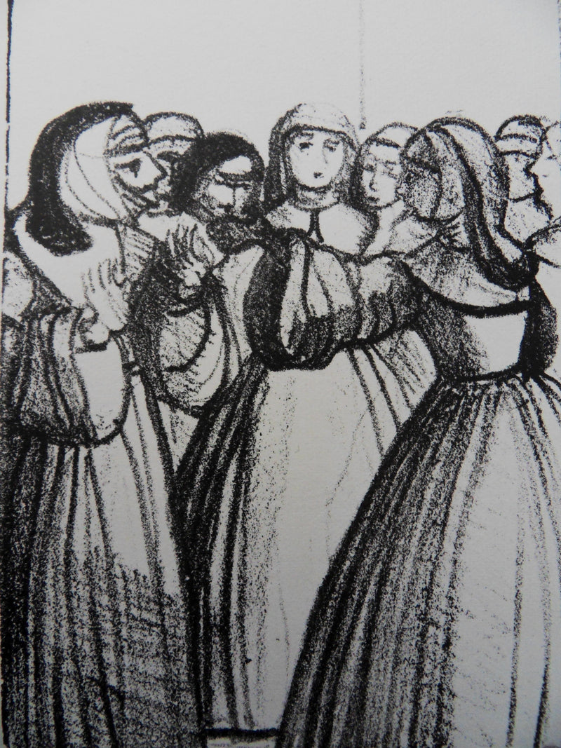 André DERAIN : Au couvent, Conversation entre religieuses, Lithographie originale (photo de détail 2) - Crédit photo : Galerie Art.Paris