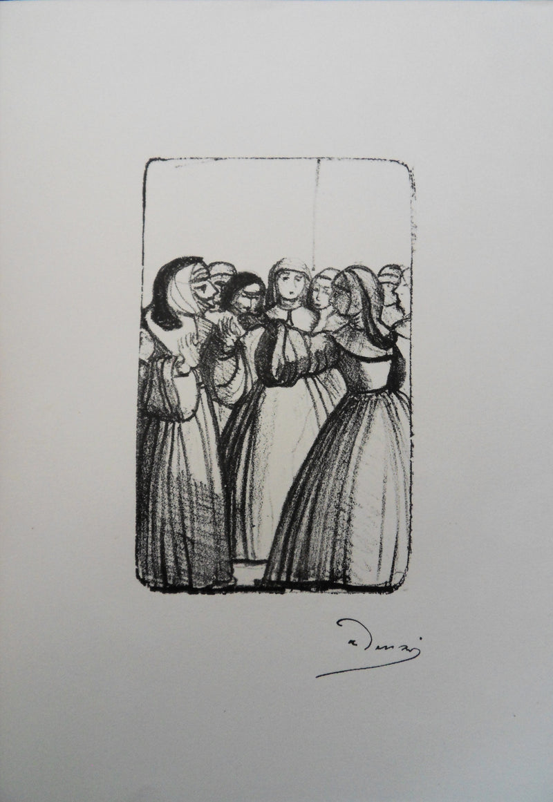 André DERAIN : Au couvent, Conversation entre religieuses, Lithographie originale (vue générale) - Crédit photo : Galerie Art.Paris