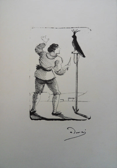 André DERAIN : L'éleveur d'oiseau, Lithographie originale (vue générale) - Crédit photo : Galerie Art.Paris