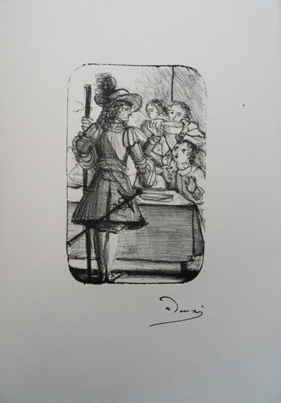 André DERAIN : Les enfants et le mousquetaire, Lithographie originale (vue générale) - Crédit photo : Galerie Art.Paris