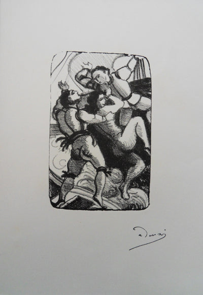 André DERAIN : Les amants contrariés dans leur fuite, Lithographie originale (vue générale) - Crédit photo : Galerie Art.Paris