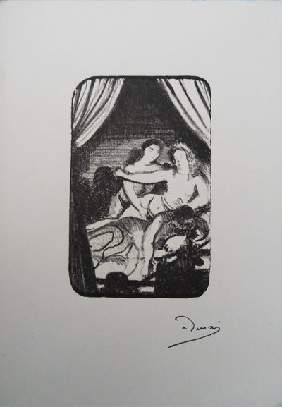 André DERAIN : Amantes dans un alcove, Lithographie originale (vue générale) - Crédit photo : Galerie Art.Paris