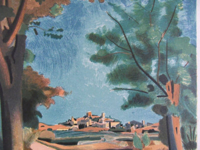 André DERAIN : Village en Provence - Lithographie (détail)
