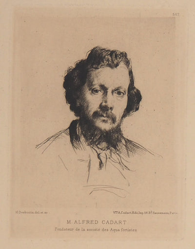 Marcelin DESBOUTIN : Portrait d'Alfred Cadart - Gravure