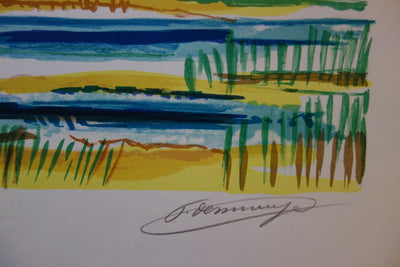 François DESNOYER : Maisons en Camargue, 1965 - Lithographie (détail)