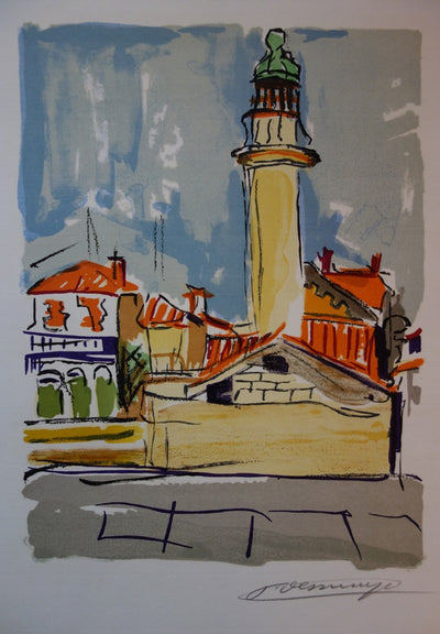 François DESNOYER : Le phare, 1965 - Lithographie