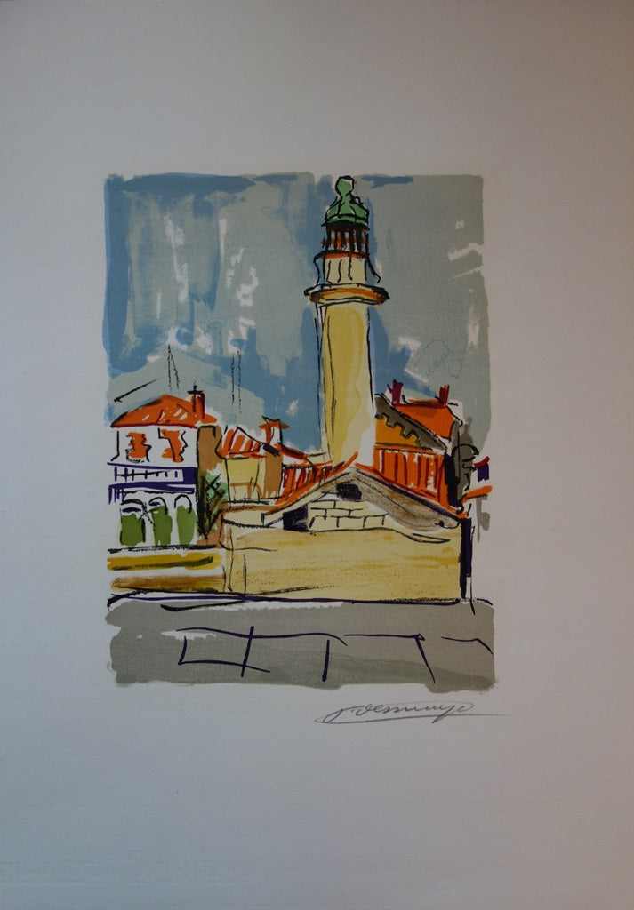 François DESNOYER : Le phare, 1965 - Lithographie (détail)