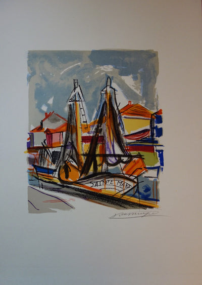 François DESNOYER : Les Saintes Maries, 1965 - Lithographie