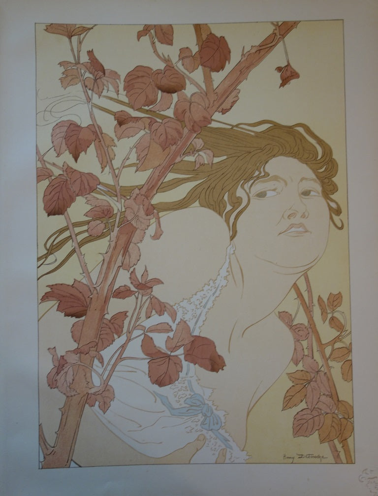 Henri DETOUCHE : Dans les ronces - Lithographie