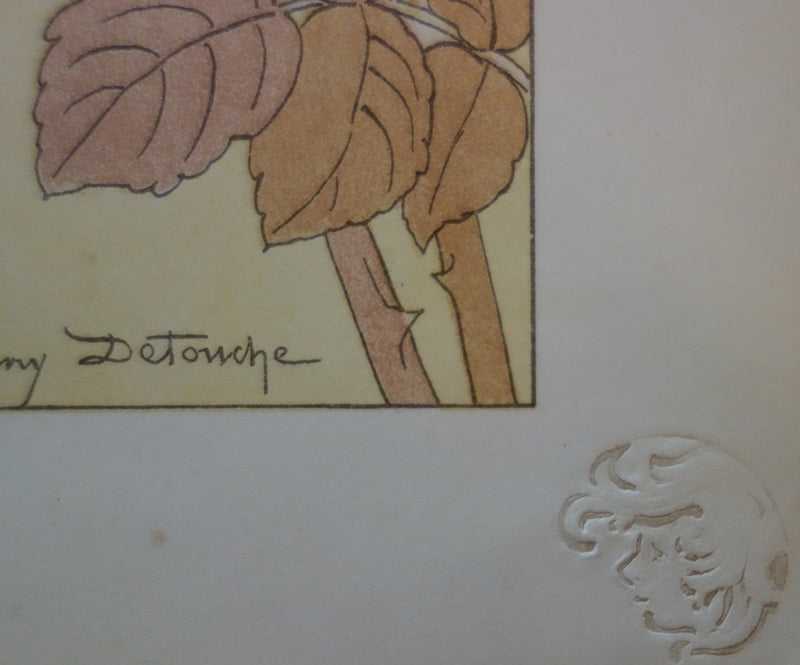 Henri DETOUCHE : Dans les ronces - Lithographie (détail)