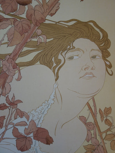 Henri DETOUCHE : Dans les ronces - Lithographie (détail)