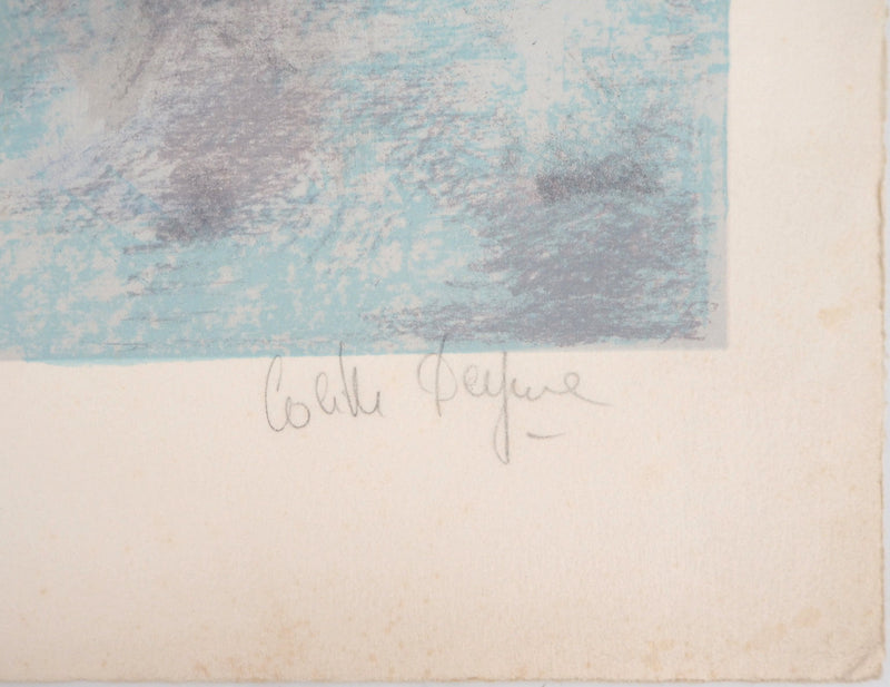 Colette DEYME : Femme au chapeau - Lithographie (détail)