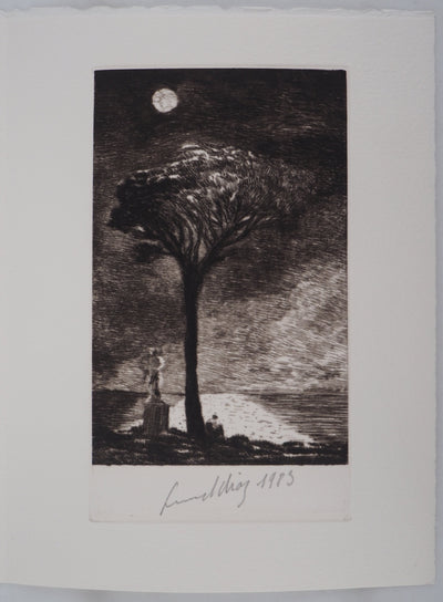 Gérard DIAZ : Minuit au lac, 1986 - Gravure (détail)