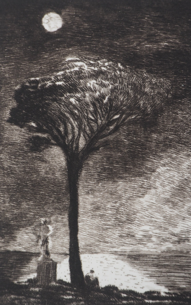 Gérard DIAZ : Minuit au lac, 1986 - Gravure (détail)
