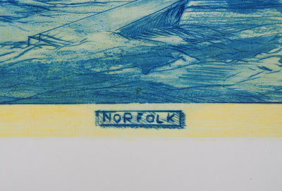 Gérard DIAZ : Paysage bleu - Gravure (détail)
