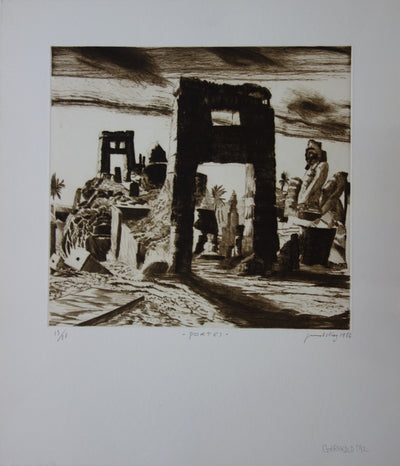 Gérard DIAZ : Portes de l'Histoire - Gravure