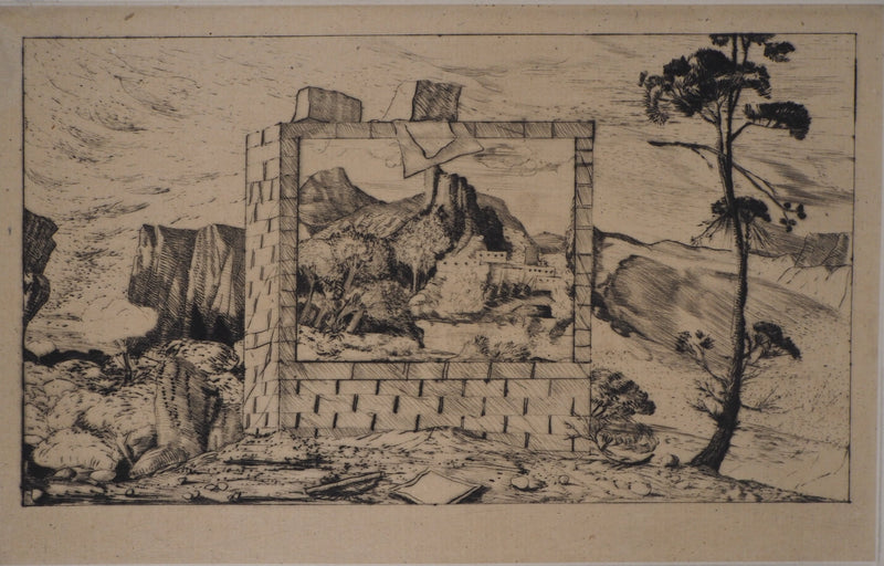 Gerard DIAZ : Paysage surréaliste, 1977 - Lithographie