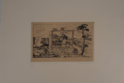 Gerard DIAZ : Paysage surréaliste, 1977 - Lithographie (détail)