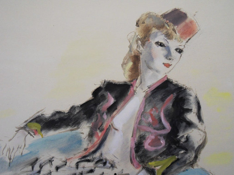 André DIGNIMONT :  - Aquarelle (détail)