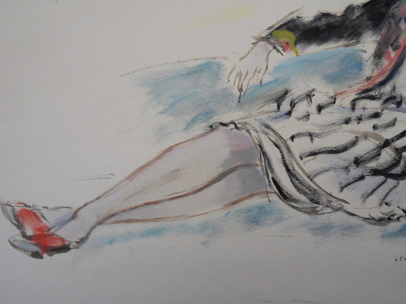 André DIGNIMONT :  - Aquarelle (détail)