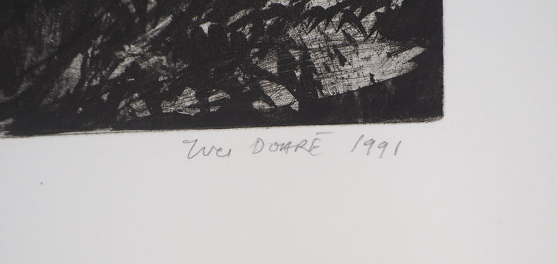 Yves DOARE : Le calvaire - Gravure (détail)