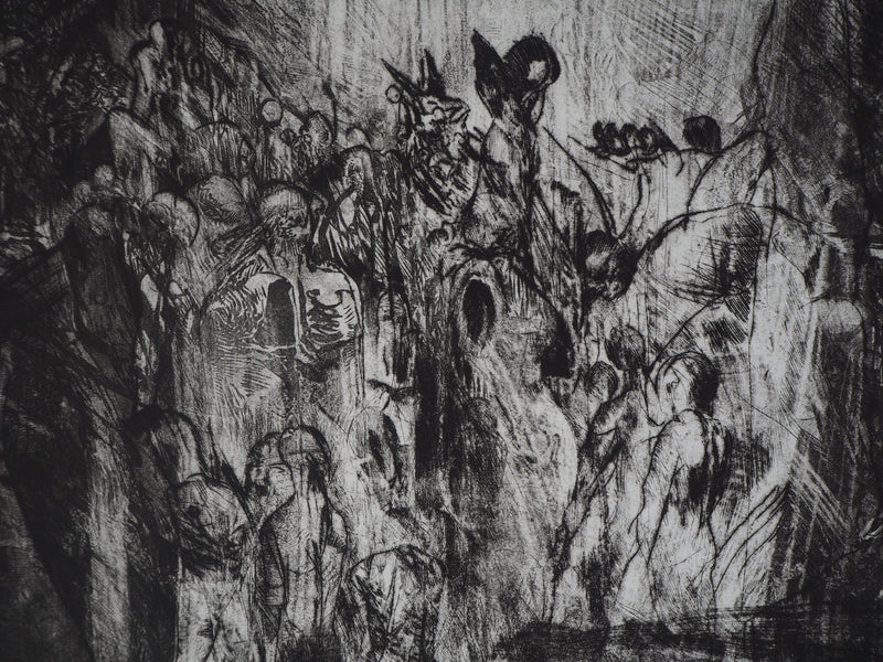 Yves DOARE : Le calvaire - Gravure (détail)
