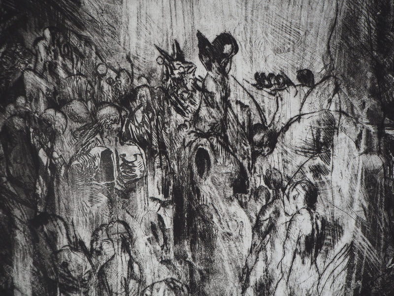 Yves DOARE : Le calvaire - Gravure (détail)